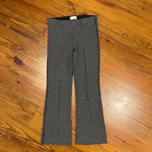 Anthropologie Essential Crop Flare Black & White Minicheck High Rise Trousers XS